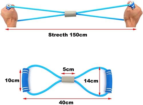 Zukeessj אימון ציוד צורה 8 התנגדות כושר כושר יוגה חבל חבל חזה מרחיב שריר אימון להקות אלסטיות עבור