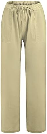 מכנסי ג'וג'ר לנשים Xiloccer מכנסיים במותניים גבוהות מכנסי פשתן כותנה מכנסיים מכנסיים מזדמנים ישר