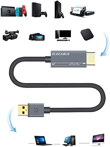 HDMI הניתן לחיפוש ל- USB או USB C סוג C/Thunderbolt כבל מתאם לכידת וידאו, 1080p HD רשמו משחק, הזרמה, הוראה,