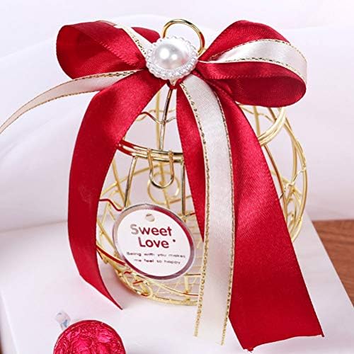 קופסא מתנה לחתונה של AMOSFUN צורה כלוב ציפורים קופסת קנדי ​​פח פח ממתקים חלולים מארז שוקולד ציוד חתונה ציוד