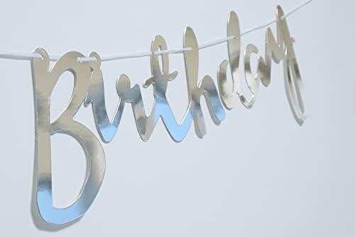 כסף יום הולדת שמח באנר-מסיבת יום הולדת קישוטי-יום הולדת קישוט ספקי צד עבור בנות בני ילדים ומבוגרים