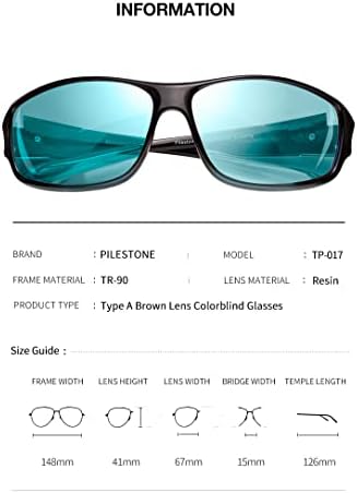 017 עדשת צבע עיוור משקפיים ספורטיבי סגנון עבור קל / בינוני אדום-ירוק עיוורון פנימי / חיצוני שימוש