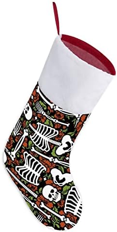 גולגולת שלד ושושנים אדום גרבי חג חג המולד קישוטי הבית של קשיי עץ חג המולד גרביים תלויים