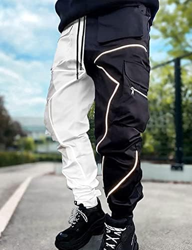מכנסי מטען של Ambcol Mens Hip הופ טק -גבי הרמון מכנסיים ג'וג'ר ג'וג'ר מכנסי מסלול טקטי