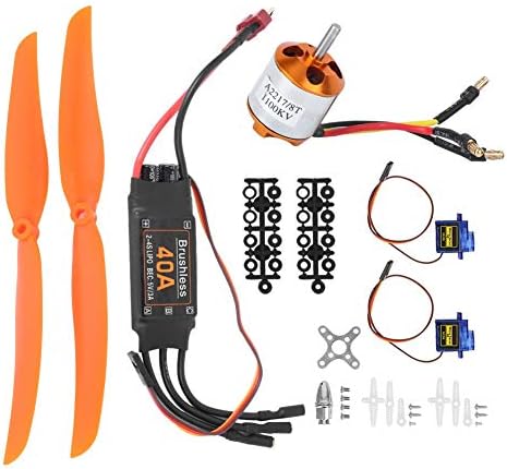 ערכת חשמל של מטוס Dilwe RC, 1100KV ללא מברשת מוטל 40a ESC SG90 9G מיקרו סרוו 1060 מדחף תואם למטוס RC