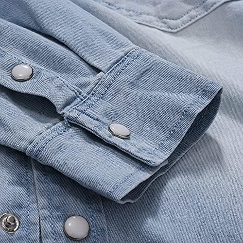 ג'ינס UBST ז'קטים קל משקל חולצות לגברים, 2021 אופנה סתיו רטרו כפתור הצמד למטה חולצות עבודה מזדמנים עם