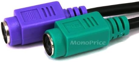 Monoprice USB ל- PS/2 מתאם ממיר PS2 כפול, שחור