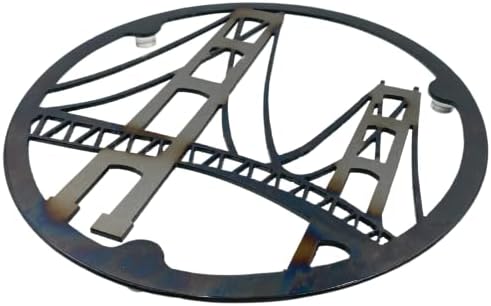 טריבה מתכת דקורטיבית, מחזיק מחבת חמה עגול גשר מקינאק, קוטר 10 אינץ