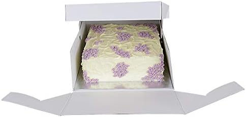 כרטיס עוגה מרובע & מגבר; תיבת עוגה, 8 איקס 6 אינץ גבוה, תֶקֶן, לבן
