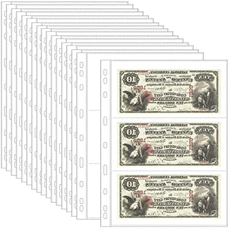 100 גיליונות מטבע דפים עבור נייר כסף אוסף-3 כיסים מטבע שרוולים/מטבע מחזיק איסוף אלבום דפים
