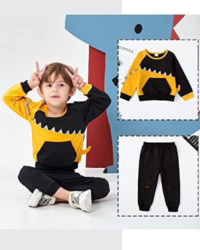 פעוטות בגדי תינוקות בגדים קטנים ביגוד שרוול ארוך צווארון סווטשירט סווטשירט לילדים מכנסיים 2 יחידות