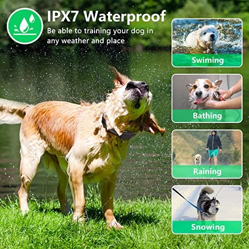 צווארון אימוני כלבים עם מרוחק לכלבים גדולים, רטט BSroluna, צפצוף, IPX7 אטום למים, מנעול לוח מקשים,