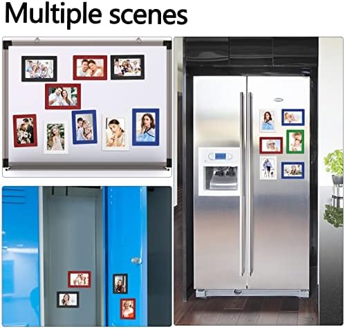 מסגרת תמונה של מוצרים, 5 חבילות מסגרות תמונה מגנטיות צבעוניות למקרר מקרר, ארון וארון משרדי מסגרת