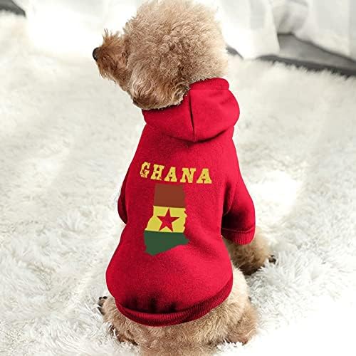 דגל גאנה מפת בגדי כלב קפוצ'ונים חיל מחמד חורפים סווטשירטים של כלבים רכים וחמים לכלבים בינוניים קטנים