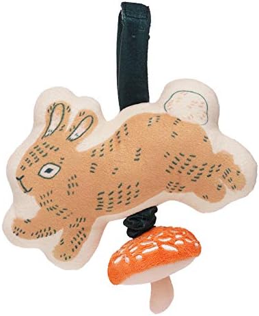 כפתור צעצוע של מנהטן באני באני ברהם משוך צעצוע מוזיקלי עם פעמון לתינוק ולולאת בד מתכווננת למובילים ועריסות