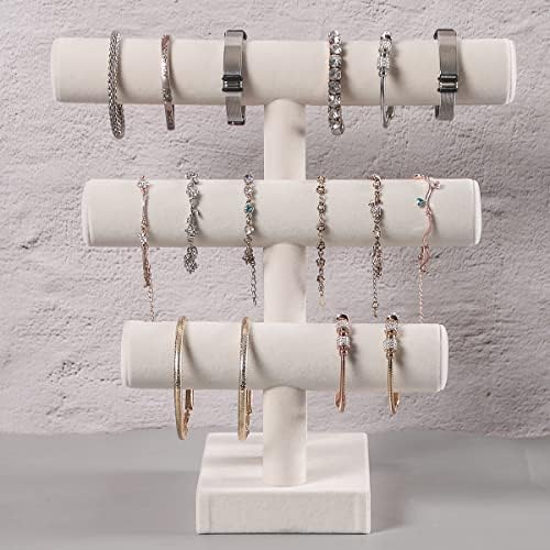 3 קומות צמיד מחזיק, צמיד מציג למכירה, בז ' תכשיטי דוכן תצוגת צמידי שרשראות שיער קשרי פצפוצי שעונים