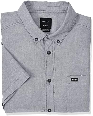 כפתור השרוול הקצר של RVCA לגברים במורד חולצת אוקספורד