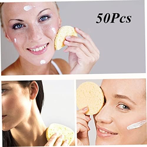 Doitool 50 pcs גוון עור יסוד ספוג טבעי ניקוי דחוס ספוגי איפור עיניים רפידות מסיר רפידות ניקוי פנים ספוג של
