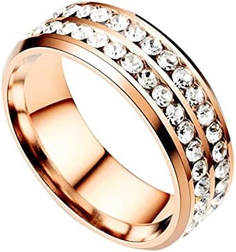 2023 חדש טיטניום פלדה כפול יהלומי טבעת קוריאני סגנון אופנה נירוסטה יהלומי זוג טבעת רגוע טבעת נשים