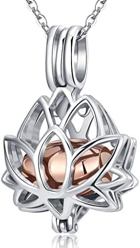 Rimzviux Heart and Lotus urn שרשרת לאפר אנושי אפר נירוסטה אפר שמור על תכשיטים לשריפת מזכרת לנשים