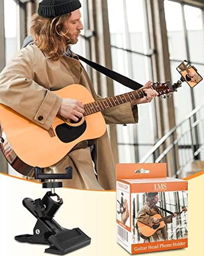 גיטרה ראש טלפון מחזיק טלפון סלולרי סטנד קלאמפ טלפון הר עם 1/4 כדור ראש מתאם אוניברסלי גיטרה
