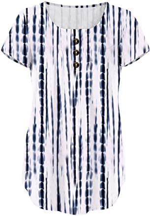 חולצת שרוול קצרה של Xipcokm לנשים נ 'צוואר חולצות הנלי מסתירות בטן חולצה טוניקה זורמת 2022 טי קיץ מזדמן טי טי