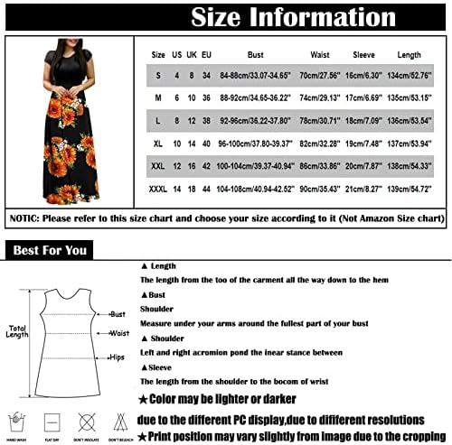 שמלות קיץ של פרגירן לנשים 2023, אופנה לנשים הדפס מזדמן צוואר עגול צוואר עגול שרוולים קצרים בגודל גדול שמלות