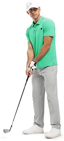 חולצות פולו גולף של Rdruko לגברים שרוול קצר צווארון יבש מהיר חולצת טי עם כיס ספורט עבודה מזדמנת