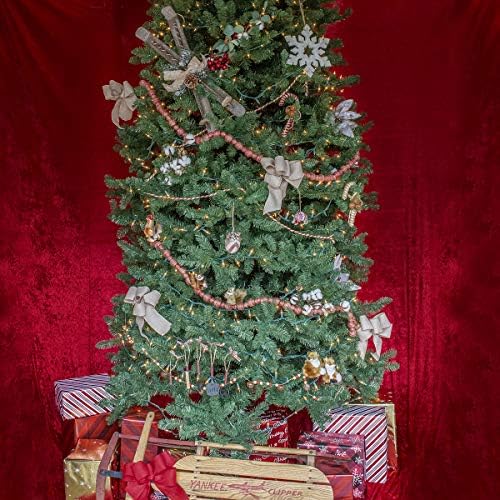 גורוס אוצר כפרי אדום לבן פסים פסים תלויים חבל חבל גרלנד קישוט עץ חג המולד קישוט ג'ינגל פעמון חג חג המולד