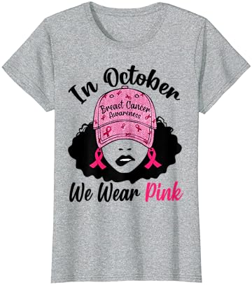 באוקטובר אנחנו ללבוש ורוד שחור ילדה שד סרטן מודעות חולצה