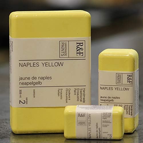 R & F צבע Encaustic, 104 מל, נאפולי צהוב, 3 פל.