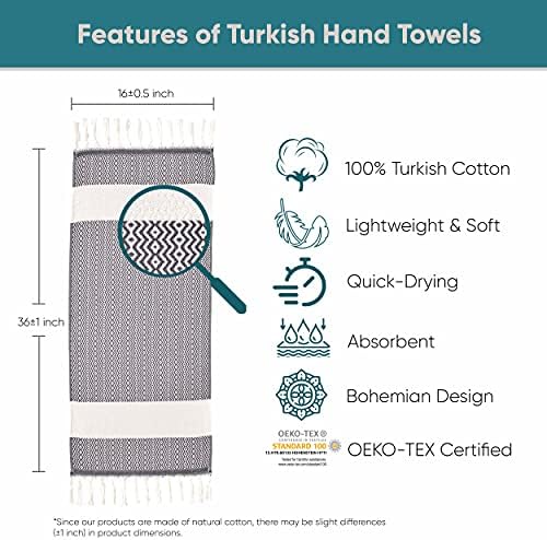 SEA ME בבית דקורטיבי מגבות ידיים טורקיות לחדר אמבטיה עם עיצוב בוהמי, סט מגבות מטבח של כותנה