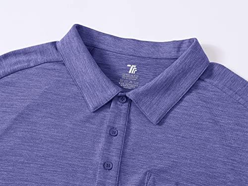 חולצות פולו לגברים של Ysento עם כיסים שרוול קצר UPF 50+ לחות מהירה יבש פלאט חולצות גולף