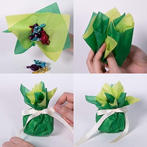 סודקס 30 מארז 15 על 20 נייר עטיפת רקמות מתנה-ירוק - לשקיות מתנה, אריזות אריזת מתנה, מלאכת יד עשה