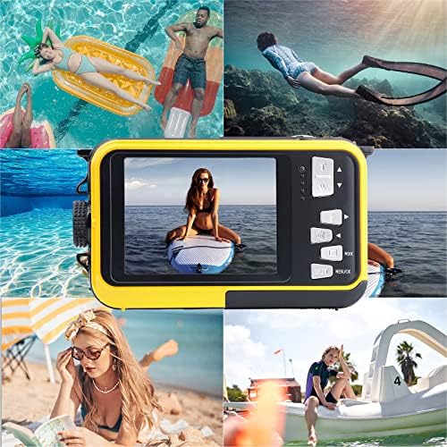 מצלמות עמיד למים מצלמות מתחת למים 2.7K 48MP Full HD מקליט וידאו מסכים כפולים מסכים כפולים מתחת למים 10ft