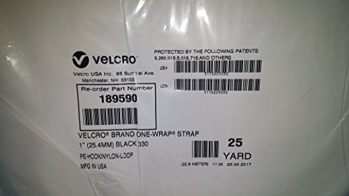 Velcro 1804-OW-PB/B-75 רצועת אחיזה עצמית, 75 'אורך x 1 רוחב, שחור