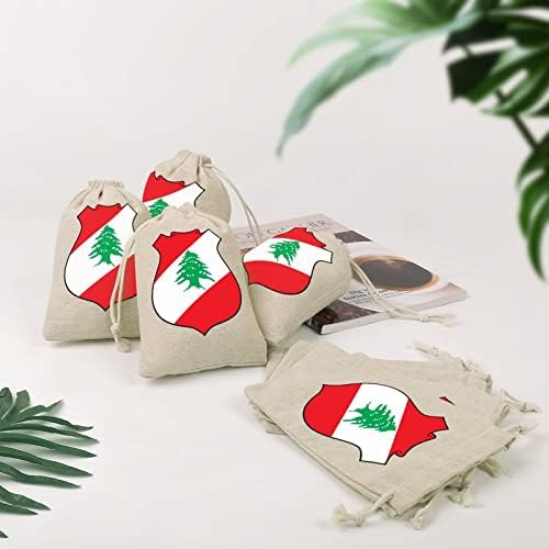 מעיל של זרועות של לבנון שרוכי אחסון שקיות סוכריות מתנת שקיות לשימוש חוזר מתקפל וקומפקטי רב תכליתי