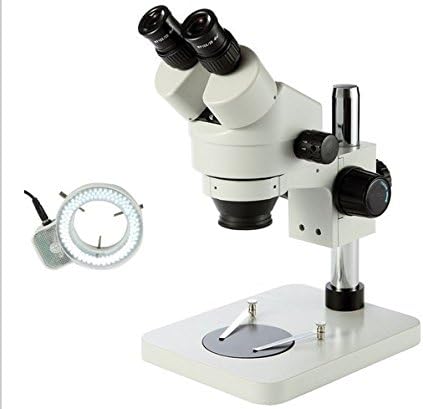 עמדת עמוד שולחן גואו 7-45 זום מיקרוסקופ סטריאו משקפת בדוק מיקרוסקופ מעגלים מודפסים + אביזרי מיקרוסקופ
