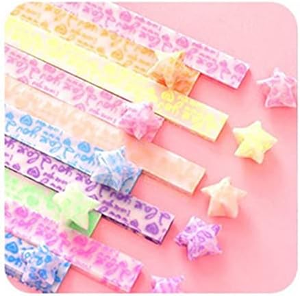 כוכבי נייר אוריגמי זוהרים ברצועות הכוכבים המתקפלים הכהים 10 צבעים 210 גיליונות עיצוב מקצועי מעולה