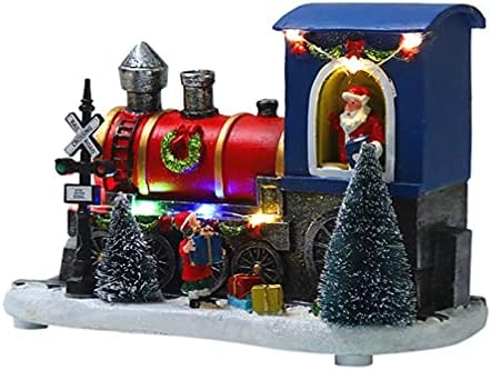 קישוטי מיני קישוטי מיני פרטיזום מוארים רכבת סנטה מוארת לודר רכבת חג המולד קישוט שולחן שולחן חג המולד