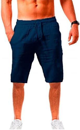 מכנסי ספורט קצרים קצרים של HDZWW גברים קיצים מזדמנים נושמים מכנסיים עם כיסים בכושר רגיל בכושר ישר אלסטית