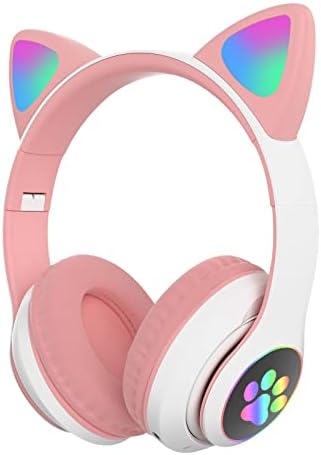 אוזניות אוזניים אלחוטיות לחתול Bluetooth 5.0 אוזניות אלחוט אוזניות LED אוזניות LED LED W/MIC