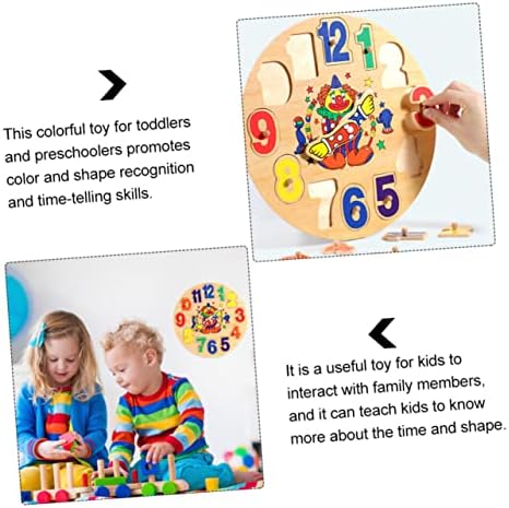 צעצועים 1 SET CLOWN שעון שעון צעצועים חינוכיים בלוקים מעץ צעצועים לילדים