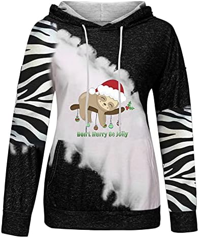 נשים קלאסי חג המולד הדפסת נים בסוודרים צבע בלוק שרוך חולצות שמנמן בגדים חמים זמין בתוספת גודל