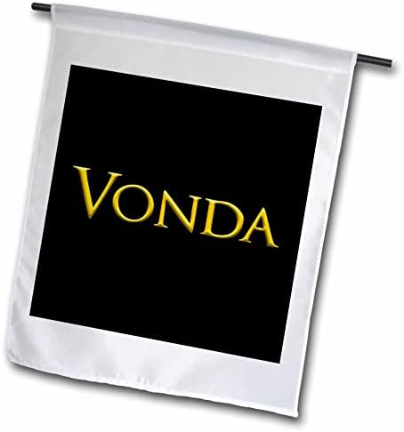 3DROSE VONDA שם אישה פופולרית באמריקה. צהוב על מתנה שחורה - דגלים
