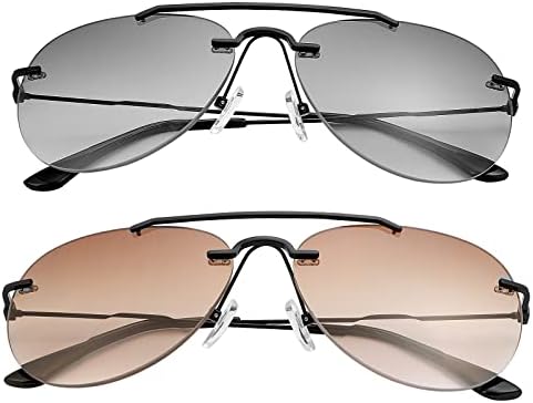 Miryea 2 זוגות משקפי שמש דו -פוקליים משקפי שמש UV400 הגנה