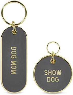 פרד הוליגנים מקוריים - סט מחזיק מפתחות קסם צווארון כלב/גור-כלב מטורף ליידי / כלב של גברת מטורפת, לבן