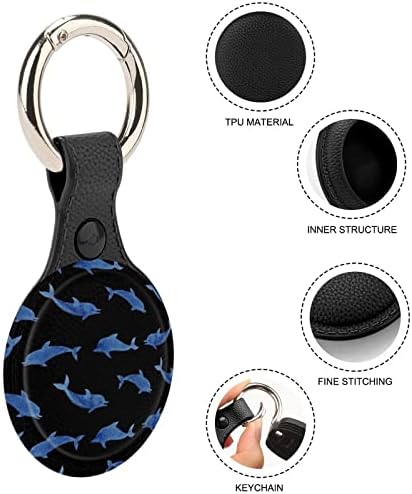 דולפינים דפוס מחזיק עבור מפתח טבעת מגן מקרה כיסוי איתור תג עבור ארנק מטען חיות מחמד