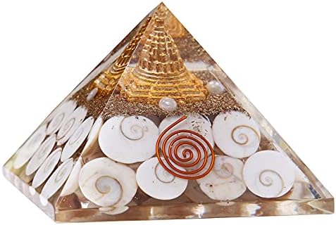 צ'אקרה מקורית הודית גומטי פירמידה אורגוניט עם Mahameru Shree Yantra - גנרטור אנרגיה פירמידה Vastu Pyramid