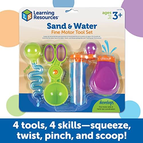 משאבי למידה חול ומים בסדר מנוע סט - 4 חתיכות, גילים 3+ פעוט למידה צעצועים, צעצועים חינוכיים לפעוטות, בסדר